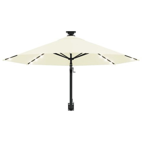 PARASOL OGRODOWY Z LED ŚCIENNY 300CM PIASKOWY