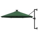 PARASOL OGRODOWY Z LED ŚCIENNY 300CM ZIELONY