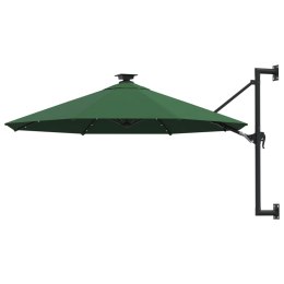 PARASOL OGRODOWY Z LED ŚCIENNY 300CM ZIELONY