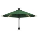 PARASOL OGRODOWY Z LED ŚCIENNY 300CM ZIELONY