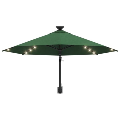 PARASOL OGRODOWY Z LED ŚCIENNY 300CM ZIELONY