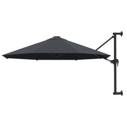 PARASOL ŚCIENNY NA METALOWYM SŁUPKU 300CM ANTRACYTOWY