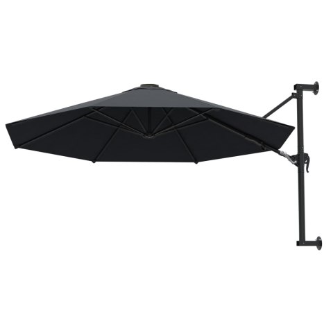 PARASOL ŚCIENNY NA METALOWYM SŁUPKU 300CM ANTRACYTOWY