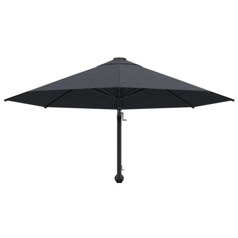 PARASOL ŚCIENNY NA METALOWYM SŁUPKU 300CM ANTRACYTOWY