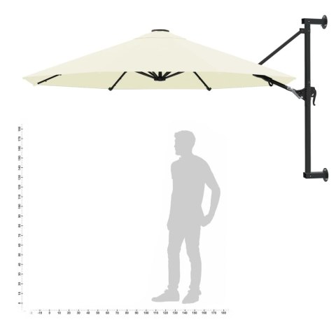 PARASOL ŚCIENNY NA METALOWYM SŁUPKU 300CM PIASKOWY