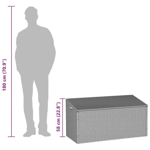 SKRZYNIA OGRODOWA DO PRZECHOWYWANIA SZARA 110X50X58CM