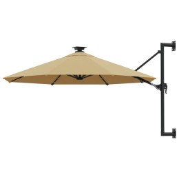 PARASOL OGRODOWY Z LED ŚCIENNY 300CM TAUPE