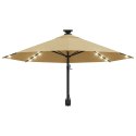 PARASOL OGRODOWY Z LED ŚCIENNY 300CM TAUPE