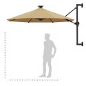 PARASOL OGRODOWY Z LED ŚCIENNY 300CM TAUPE