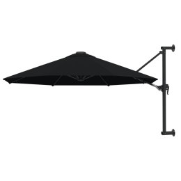 PARASOL ŚCIENNY NA METALOWYM SŁUPKU 300CM CZARNY