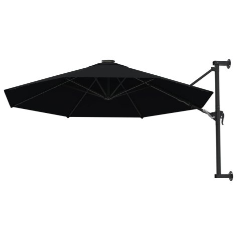 PARASOL ŚCIENNY NA METALOWYM SŁUPKU 300CM CZARNY
