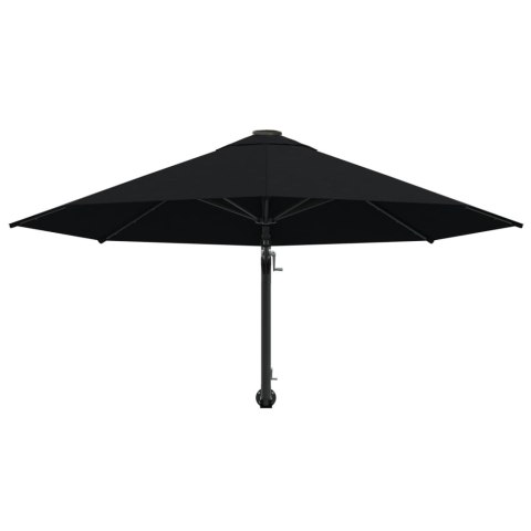 PARASOL ŚCIENNY NA METALOWYM SŁUPKU 300CM CZARNY