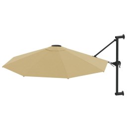 PARASOL ŚCIENNY NA METALOWYM SŁUPKU 300CM KOLOR TAUPE
