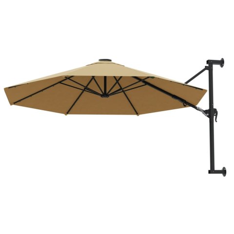PARASOL ŚCIENNY NA METALOWYM SŁUPKU 300CM KOLOR TAUPE
