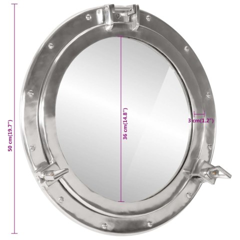 LUSTRO WISZĄCE W KSZTAŁCIE BULAJA ŚR.50CM ALUMINIUM I SZKŁO