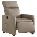 ELEKTRYCZNY FOTEL ROZKŁADANY CAPPUCCINO OBITY SZTUCZNĄ SKÓRĄ