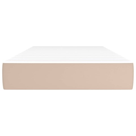 VidaXL Materac kieszeniowy, cappuccino, 120x190x20 cm, sztuczna skóra