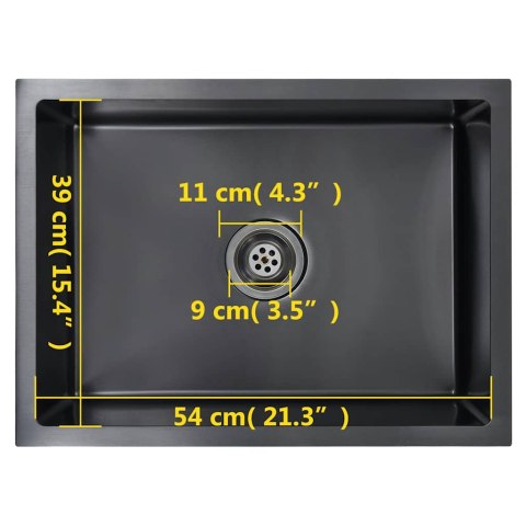 RĘCZNIE ROBIONY ZLEWOZMYWAK CZARNY STAL NIERDZEWNA