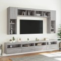 ŚCIENNA SZAFKA TV Z LED SZARY DĄB SONOMA 60X30X40CM