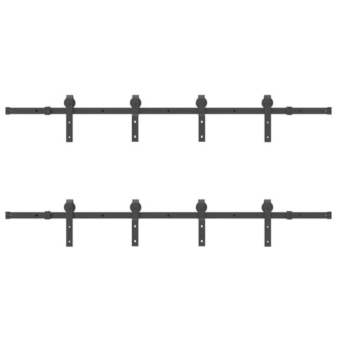 SYSTEM DO MONTAŻU DRZWI PRZESUWNYCH 400CM STAL CZARNY