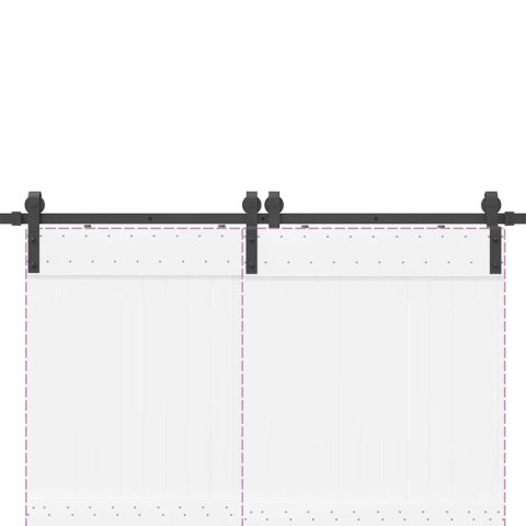 SYSTEM DO MONTAŻU DRZWI PRZESUWNYCH 400CM STAL CZARNY