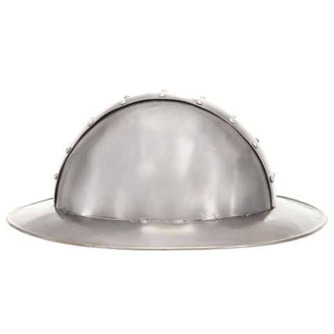 REPLIKA ŚREDNIOWIECZNEGO ZABYTKOWEGO HEŁMU LARP SREBRNA STAL