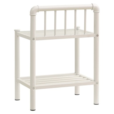 SZAFKI NOCNE 2 SZT. BIAŁO-PRZEZROCZYSTE METAL I SZKŁO