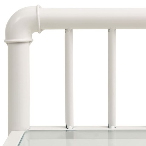 SZAFKI NOCNE 2 SZT. BIAŁO-PRZEZROCZYSTE METAL I SZKŁO