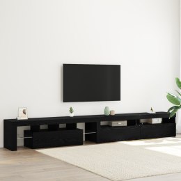 SZAFKI RTV 3 SZT. Z OŚWIETLENIEM LED CZARNE DĄB SZAFKI RTV Z OŚWIETLENIEM LED 2 SZT. CZARNE D