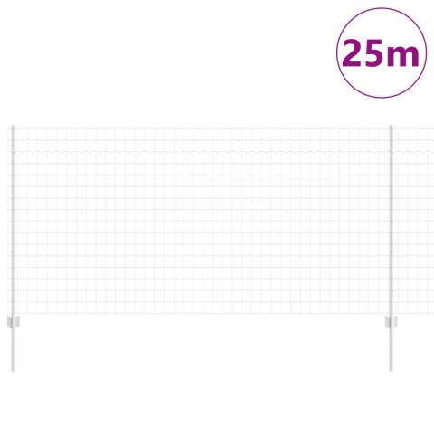EURO FENCE Z 22 SŁUPKAMI SREBRO 1,2X25M STAL