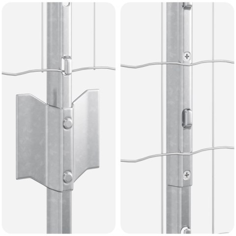 EURO FENCE Z 22 SŁUPKAMI SREBRO 1,2X25M STAL