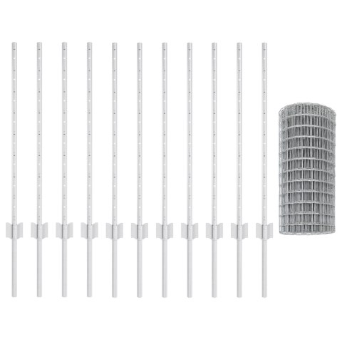 EURO PŁOT Z 11 SŁUPKAMI SREBRNY 0,8X25M STAL