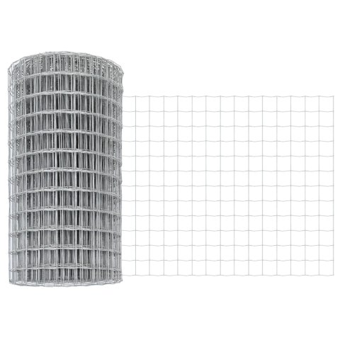 EURO PŁOT Z 11 SŁUPKAMI SREBRNY 0,8X25M STAL