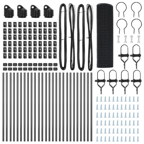 SIATKA SPAWANA Z 13 SŁUPKAMI SZARY 0.8X50M STAL