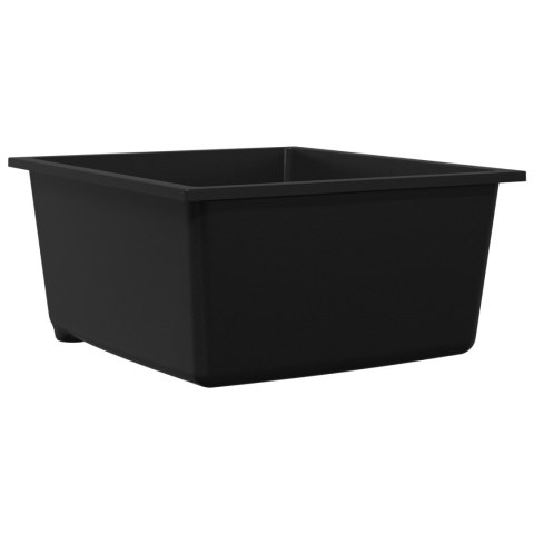 ZLEW KUCHENNY Z OTWOREM PRZELEWOWYM W CZARNYM GRANICIE