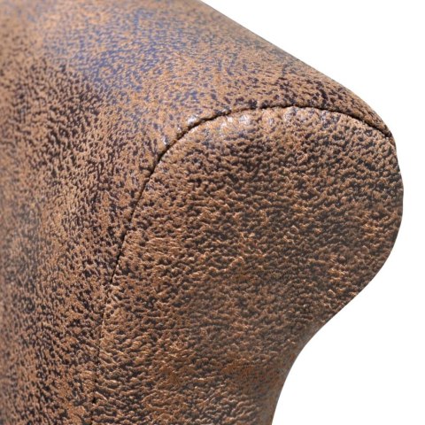 KRZESŁA STOŁOWE 2 SZT. BRĄZOWE OBITE SZTUCZNĄ SKÓRĄ