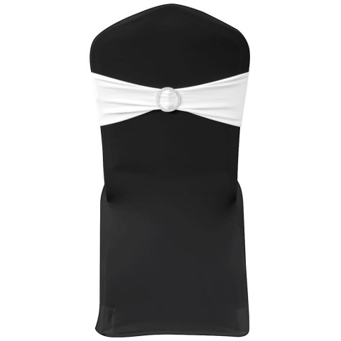 PASY DEKORACYJNE NA KRZESŁA Z DIAMENTOWĄ KLAMRĄ 25 SZT. BIAŁE