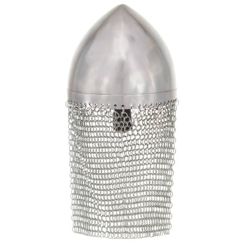 REPLIKA ZABYTKOWEGO HEŁMU RYCERSKIEGO LARP SREBRNA STAL