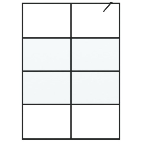 VidaXL Ścianka prysznicowa, czarna, 140x195 cm, półmrożone szkło ESG