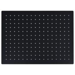 SŁUCHAWKA PRYSZNICOWA ZE STALI 40X30CM PROSTOKĄTNA CZARNA