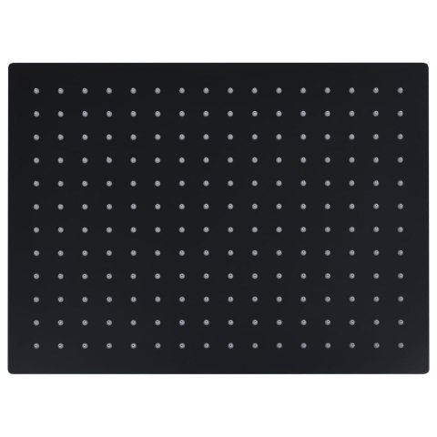 SŁUCHAWKA PRYSZNICOWA ZE STALI 40X30CM PROSTOKĄTNA CZARNA