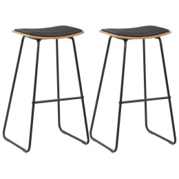 STOŁKI BAROWE 2 SZT. CZARNE SZTUCZNA SKÓRA