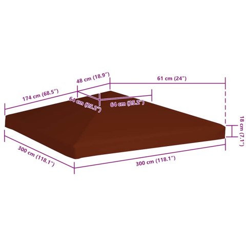 ZADASZENIE DO ALTANY 310G/M² 3X3M TERAKOTOWE