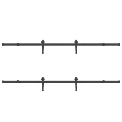 SYSTEM DO MONTAŻU DRZWI PRZESUWNYCH 305CM STAL CZARNY