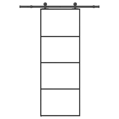 DRZWI PRZESUWNE Z OSPRZĘTEM SZKŁO ESG I ALUMINIUM 76X205CM