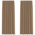 ZASŁONY WOALOWE Z KIESZENIAMI NA DRĄŻEK 2 SZT. JASNOBRĄZOWE