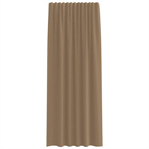 ZASŁONY WOALOWE Z KIESZENIAMI NA DRĄŻEK 2 SZT. JASNOBRĄZOWE