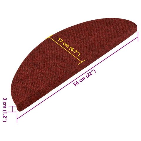 SAMOPRZYLEPNE NAKŁADKI NA SCHODY 15SZT 56X20CM CZERWONE