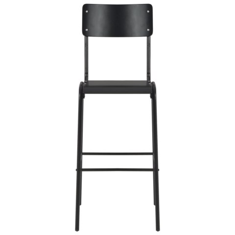 KRZESŁA BAROWE 4 SZT. CZARNE SKLEJKA I STAL