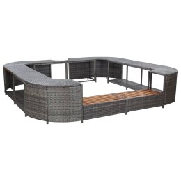 KWADRATOWA OBUDOWA SPA SZARA 268X268X55CM POLIRATTAN